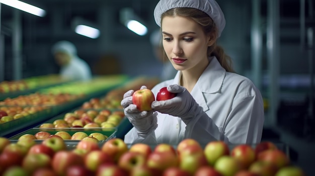 Technolog Kontrolujący Produkcję I Selekcję Jabłek W Zakładzie Przetwórstwa żywności