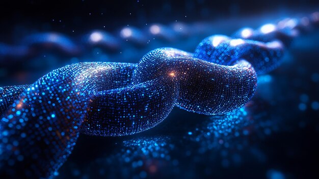 Technologia blockchain wizualizowana jako bezpieczna sieć cyfrowa