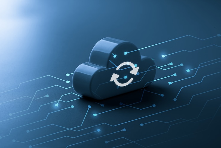 Zdjęcie technologia chmurowa dla koncepcji globalnego odnawialnego biznesu online