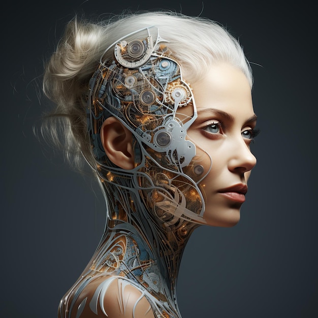 Technologia kobiece twarze kobiet z teksturowaną skórą Kobiety wygenerowane przez sztuczną inteligencję AI