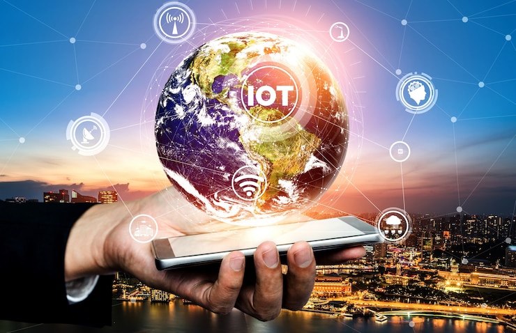 Zdjęcie technologia komunikacyjna 5g bezprzewodowa sieć internetowa dla globalnego wzrostu gospodarczego, mediów społecznościowych, cyfrowego handlu elektronicznego i rozrywki do użytku domowego