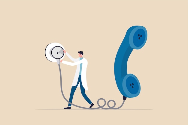 Technologia Usług Telezdrowia Lub Telemedycyny, Którą Lekarz Może Zdiagnozować Pacjenta Za Pośrednictwem Rozmowy Telefonicznej