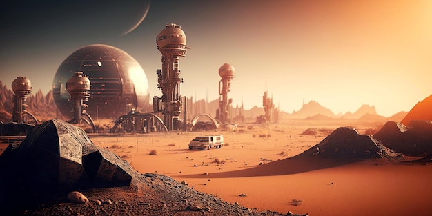Technologiczne miasto przyszłości, które znajduje się w najbardziej niebezpiecznych warunkach na Marsie Generative AI