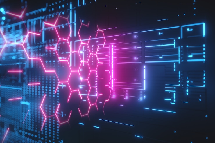 Zdjęcie technologicznie futurystyczne tło.