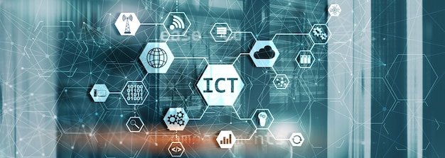 Technologie Informacyjno-komunikacyjne Ict Mieszane Media Superkomputer Tło