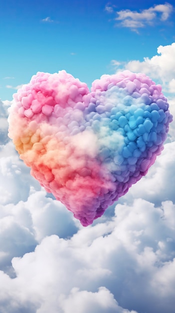 Zdjęcie tęcza chmury serce tło chmury serca tło serce chmura wyobraźnia