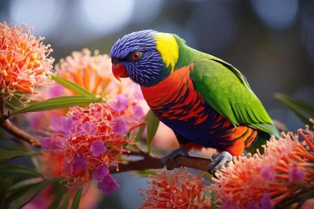 Tęcza Lorikeet na wolności