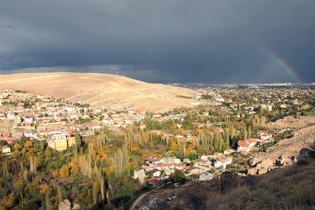 Tęcza Nad Miastem Konya Turcja