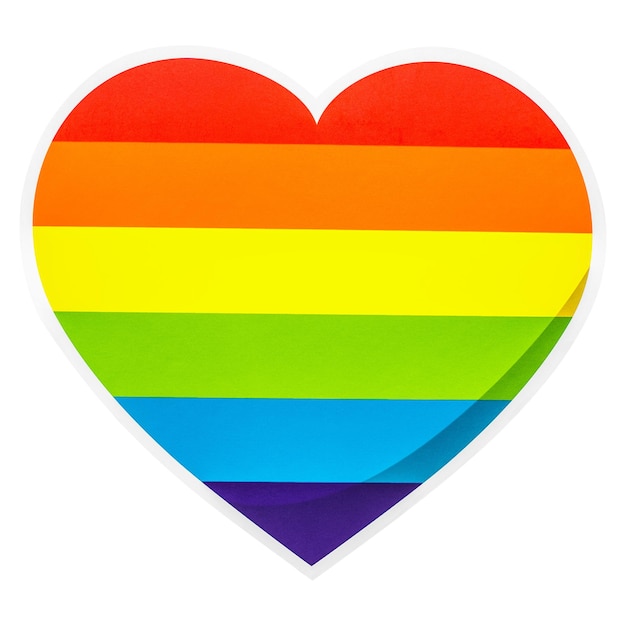 Tęcza serca lgbtq ikona projektowania naklejki