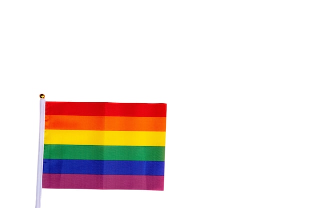 Zdjęcie tęczowa flaga w jasnych kolorach oznacza prawa człowieka i dumę gejowską lgbt