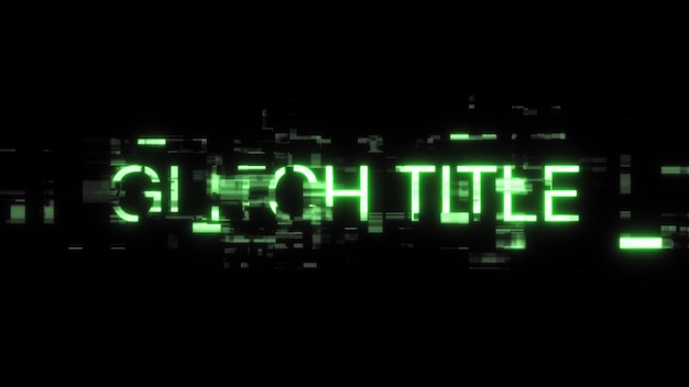 Tekst tytułu 3D renderingu błędu z efektami ekranu błędów technologicznych
