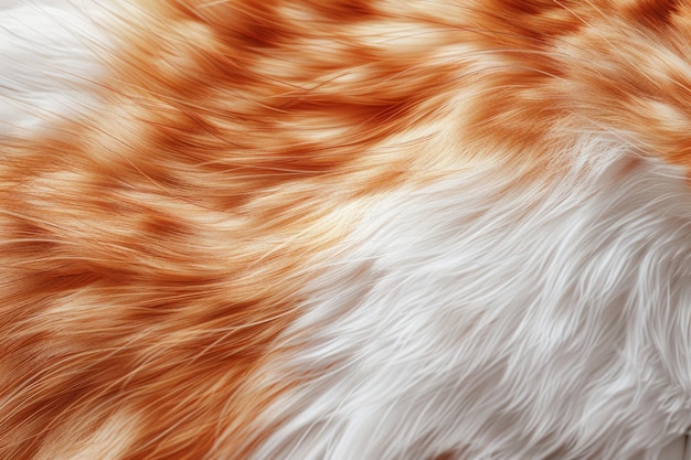Tekstura futra kota Ginger i białe futro kota