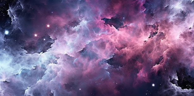 Tekstura galaktyki z gwiazdami i piękną mgławicą w tle w stylu ciemnoróżowego i ciemnoszarego Generative AI