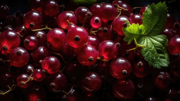 Tekstura jagód dojrzałych czerwonych porzeczek Czerwona porzeczka naturalne tło tapeta transparent