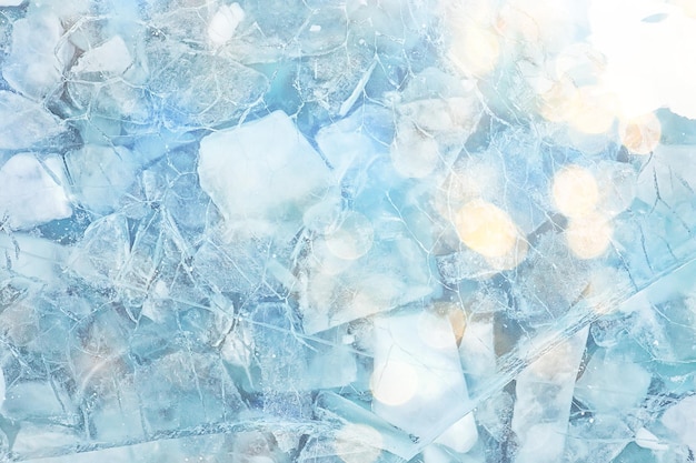 tekstura lód widok z góry pęknięcia przezroczyste abstrakcyjne tło zima