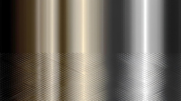 Zdjęcie tekstura metalowej gradientowej stali, błyszczące tło, srebrny, złoty kolor, makietka baneru z kopią