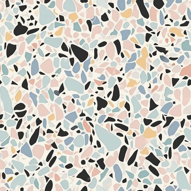 Tekstura podłogi lastryko w stylu weneckim w chłodnych kolorach jako bezszwowy wzór generacji AI