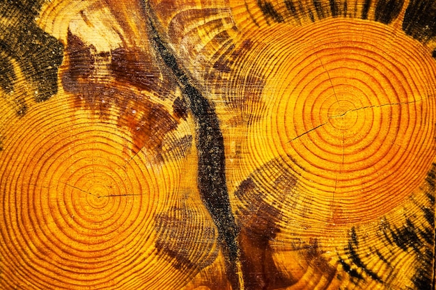 Tekstura ściętego drzewa z rocznymi słojami