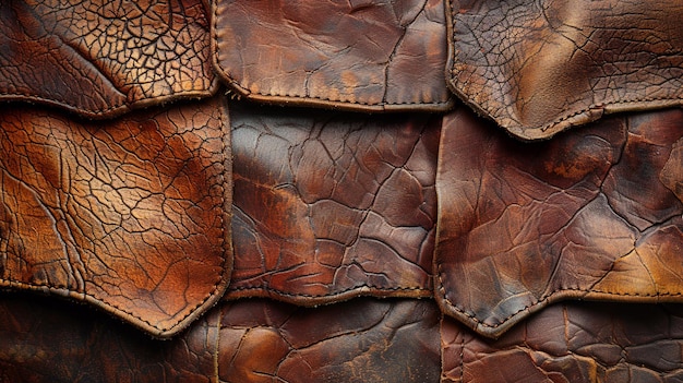 Zdjęcie tekstura skóry vintage z naturalną patyną