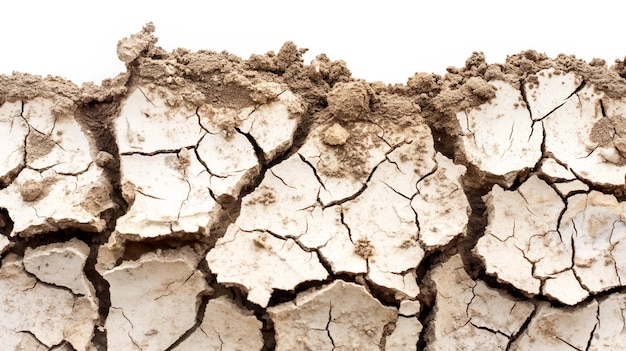 Tekstura suchej, pękniętej ziemi wykazująca skutki suszy i suchości