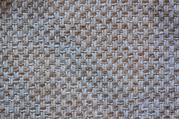Tekstura tkaniny Biało-brązowa tkanina w kratkę Kopiuj przestrzeń