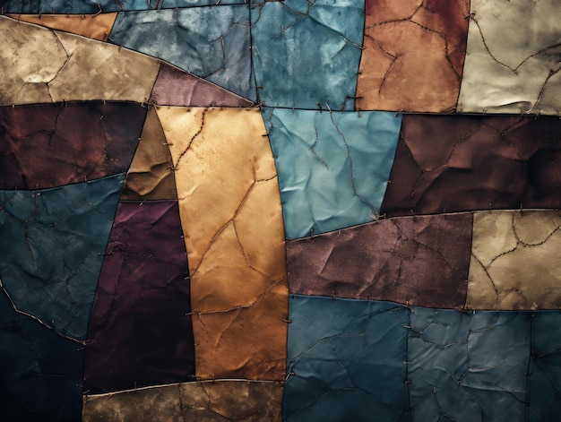 Tekstura tkaniny i aksamitnego patchworku