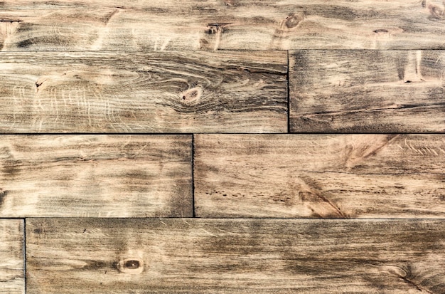 Tekstura tła Drewniana powierzchnia poziomo leżących desek