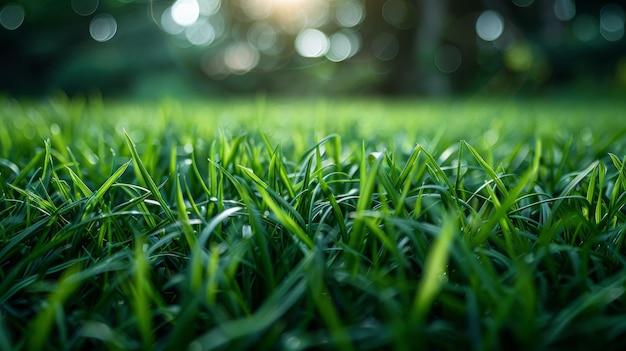 Tekstura tła zielonej trawy z szorstkim oświetleniem Doskonałe dla projektów sportowych