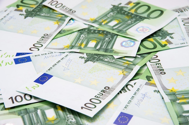 Zdjęcie tekstura tło banknotów euro pieniądze