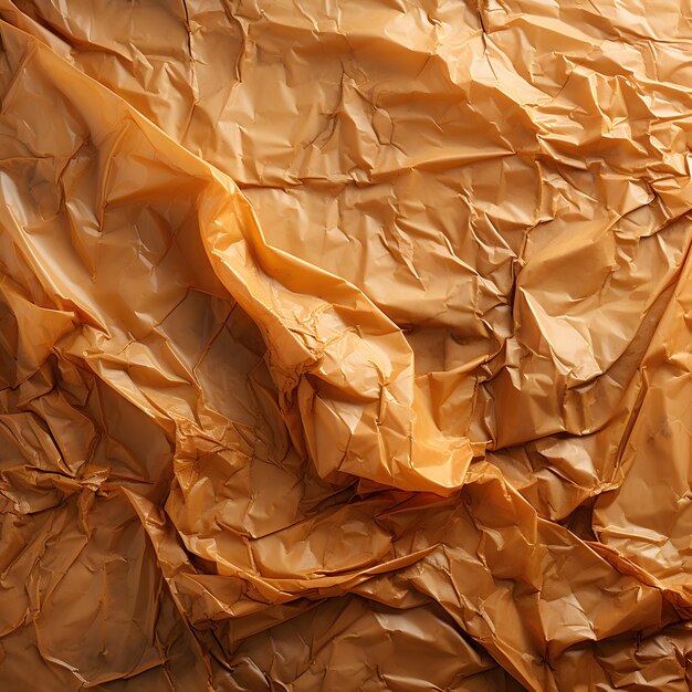 Zdjęcie tekstura zmiętej brązowej torby na zakupy przypominającej papier pakowy kraft