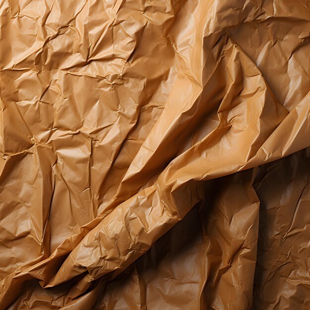 Tekstura zmiętej brązowej torby na zakupy przypominającej papier pakowy kraft