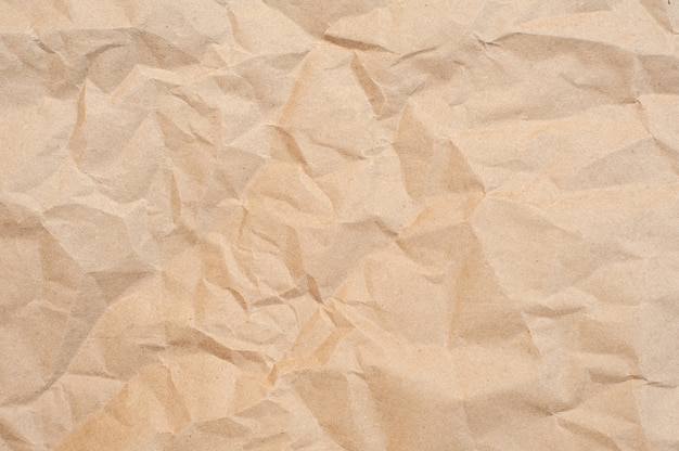 Tekstura zmięty papier brązowy. Brązowe tło
