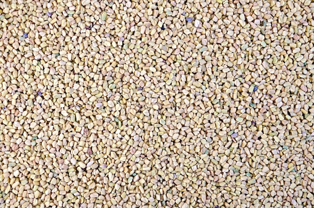Zdjęcie tekstura żółtych i różowych suchych nasion kozieradki