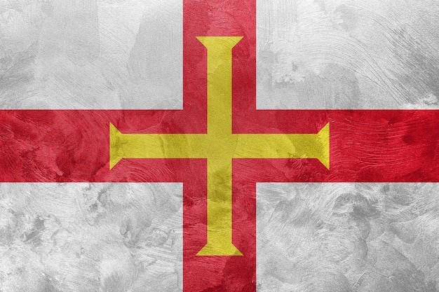Teksturowane zdjęcie flagi Bailiwick of Guernsey