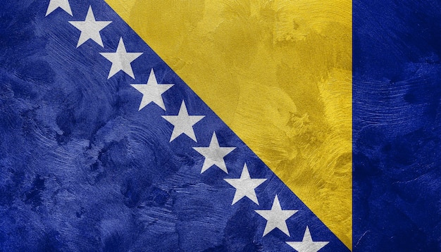 Teksturowane zdjęcie flagi Bośni i Hercegowiny
