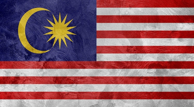 Teksturowane zdjęcie flagi Malezji