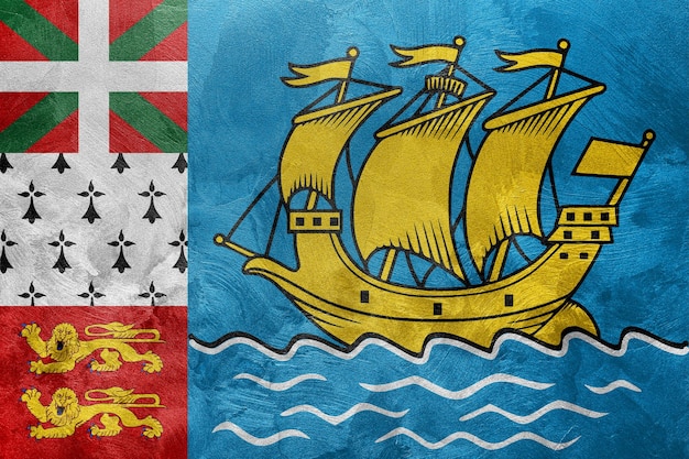 Teksturowane Zdjęcie Flagi Saint Pierre I Miquelon