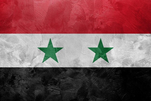 Teksturowane zdjęcie flagi Syrii