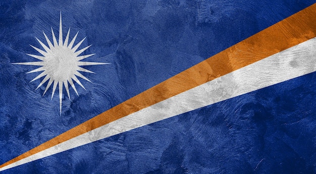 Teksturowane zdjęcie flagi Wysp Marshalla