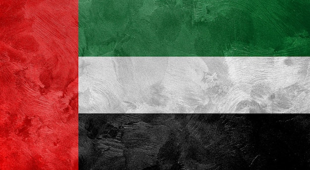 Teksturowane zdjęcie flagi Zjednoczonych Emiratów Arabskich