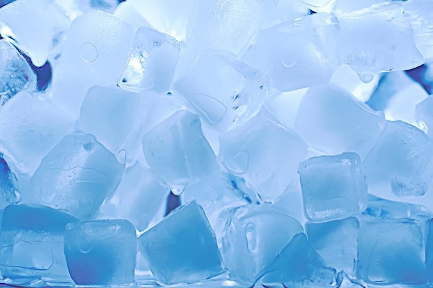 tekstury kostek lodu / tekstury niebieskich kostek lodu, tło świeżość mróz