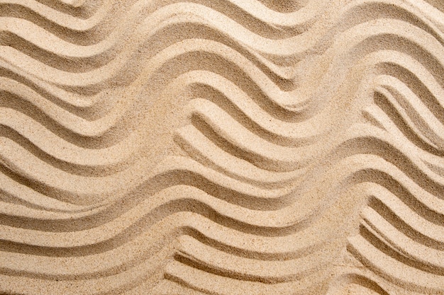 Tekstury linii fala piasek na plaży, natury nawierzchniowy tło