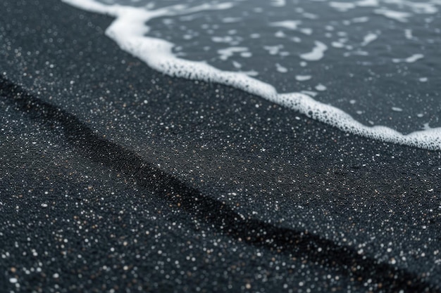 Tekstury makrofotografii czarnych wydm i plaż