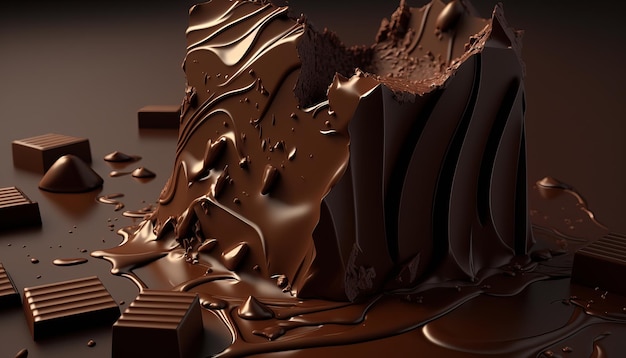Tekstury o bogatej czekoladzie Generowanie sztucznej inteligencji