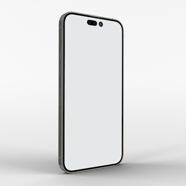 Telefon 14 lewa strona na białym tle