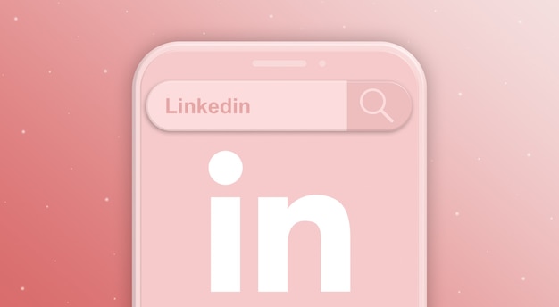 Telefon Z żądaniem Paska Wyszukiwania I Logo Sieci Społecznościowej Linkedin 3d