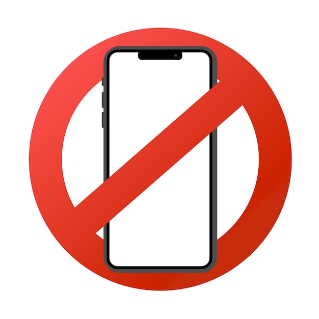Telefon zabroniony ikona Płaska czerwona czerwona linia zabroniona telefon zabroniona ikona wektora