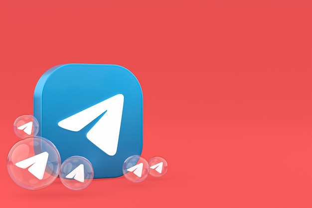 Telegram ikony renderowania 3d