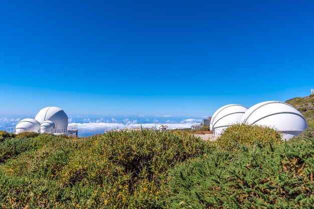 Teleskopy w parku narodowym Roque de los Muchachos na szczycie Caldera de Taburiente