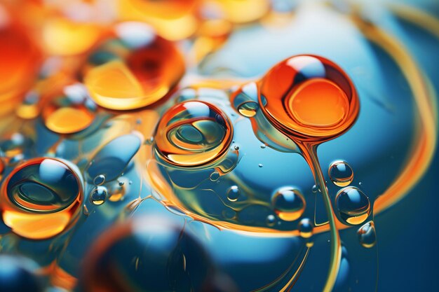 Zdjęcie ten błyszczący olejowy wzór płynowy to żywe i kolorowe rozpryski farby generative ai